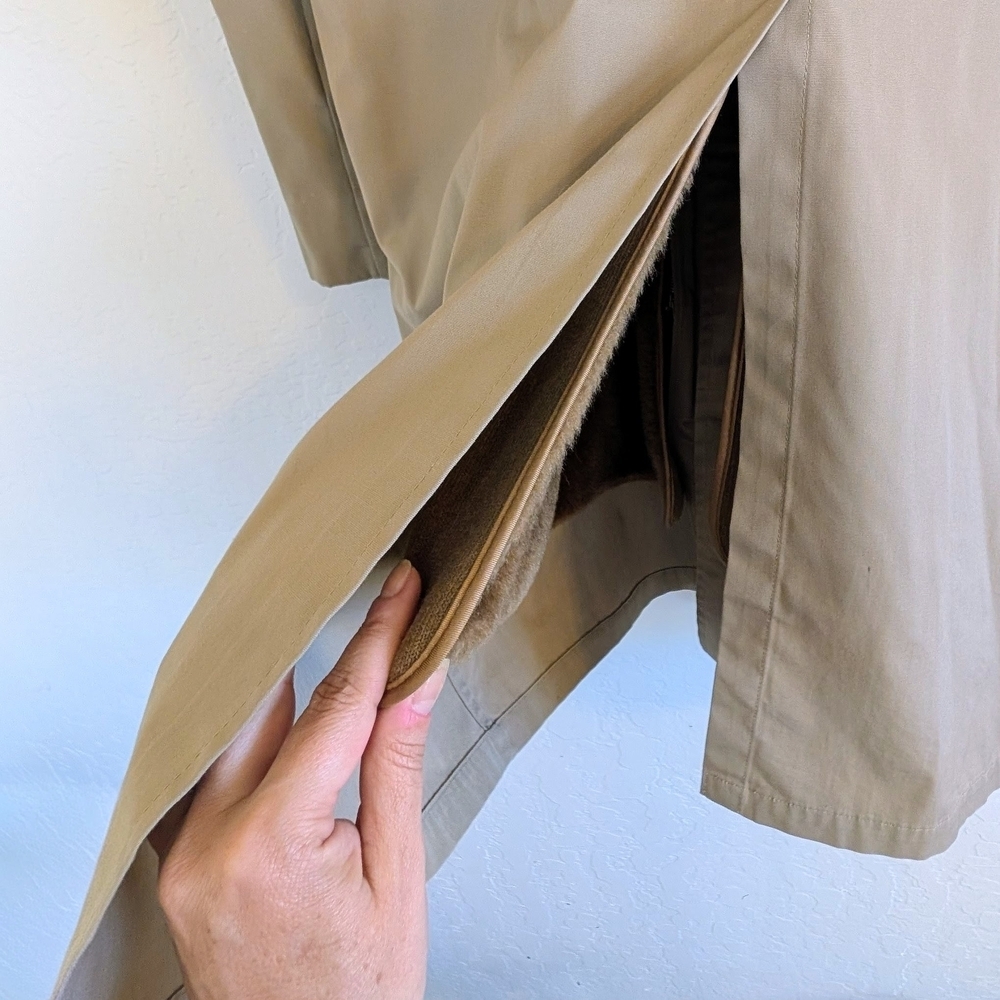 VTG London Fog Maincoats Tan Trench Coat Classic Tailored Overcoat Raincoat - Picture 9 of 16